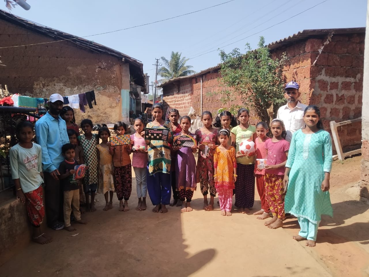 Activists of 'Operation Madat' group gifted sports materials to needy students who studying in govt.