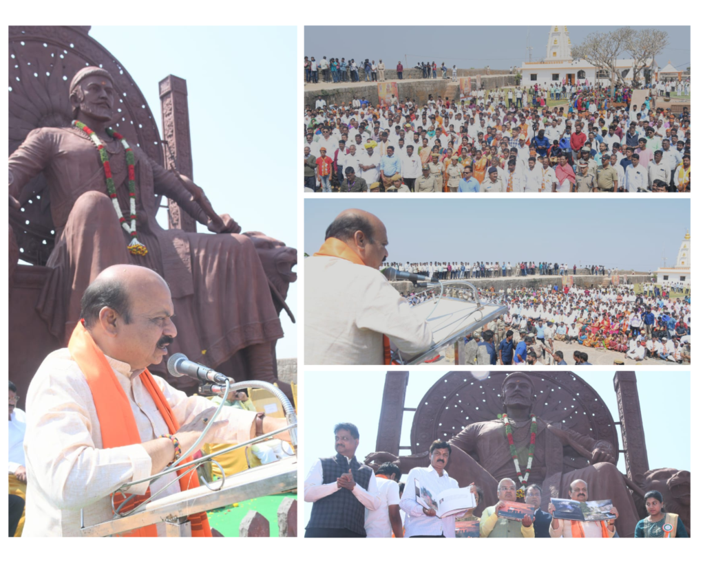 Statue of Chhatrapati Shivaji Maharaj unveiled at Rajhans Gad (FORT) Yallur, Belagavi.