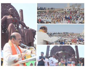 Statue of Chhatrapati Shivaji Maharaj unveiled at Rajhans Gad (FORT) Yallur, Belagavi.