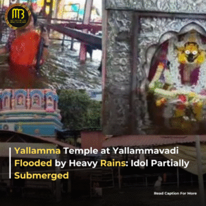 Yallamma Temple at Yallammavadi Flooded by Heavy Rains: Idol Partially Submerged