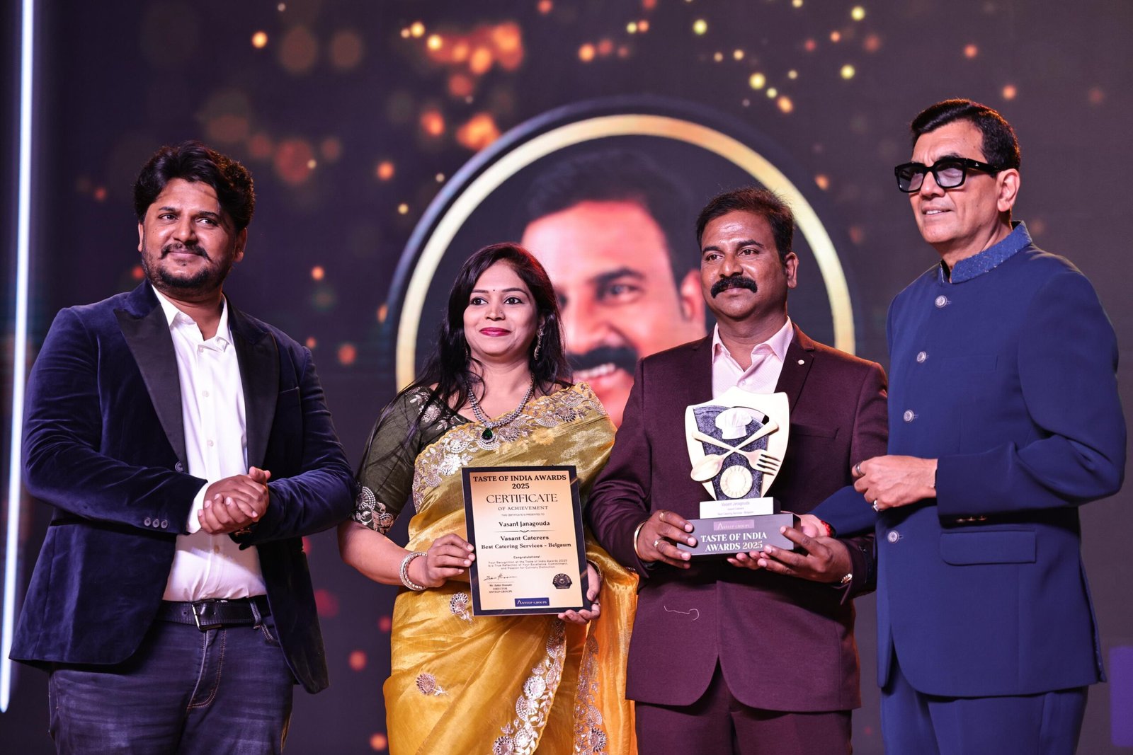 Belagavi’s Vasant Caterers Wins National Award, Honored by Celebrity Chef Sanjeev Kapoor