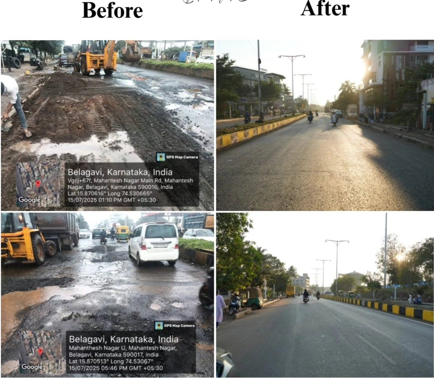Kanbargi Road Work Completed, Brings Relief to Commuters