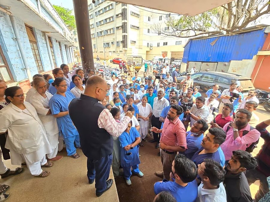 Nursing Staff Protest After Assault at Belagavi Hospital
