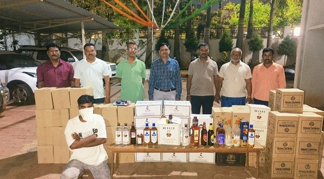 Belagavi Excise Seize Goa Liquor Worth ₹3.77 Lakh
