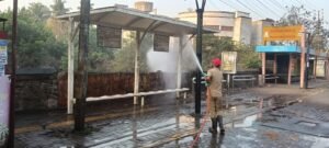 Belagavi Cantonment Cleans Bogarves Bus Stop Area