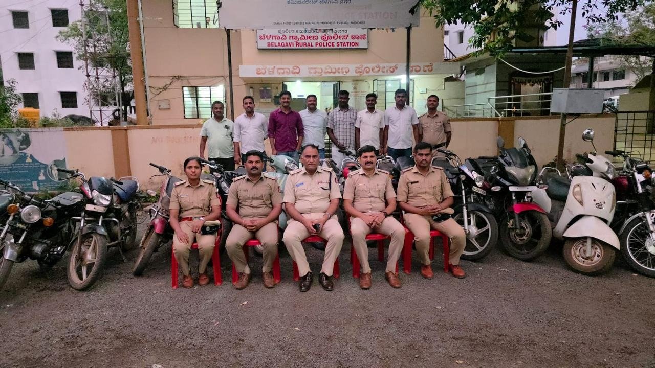 3 Arrested, 20 Stolen Bikes Recovered in Belagavi