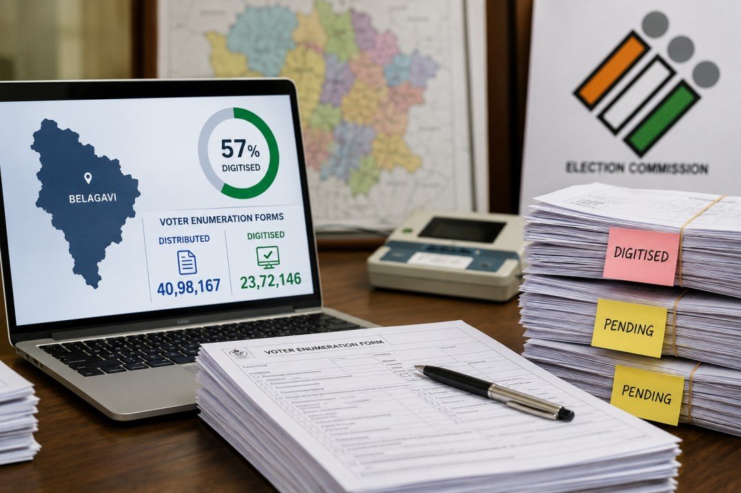 Belagavi SIR Drive: Only 57% Voter Forms Digitised