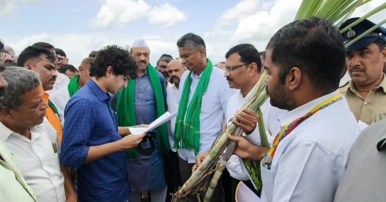 Jarkiholi Inspects Drought-Hit Areas, Orders Crop Survey