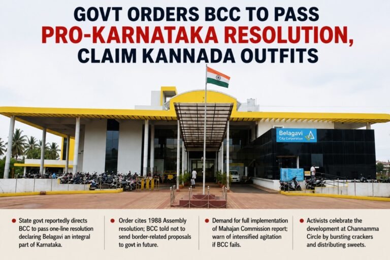Govt Directs BCC to Pass Pro-Karnataka Resolution